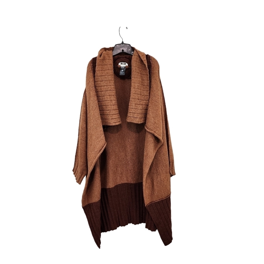 Crea Concept Women's Two-Tone Open Front Long Cardigan - XL